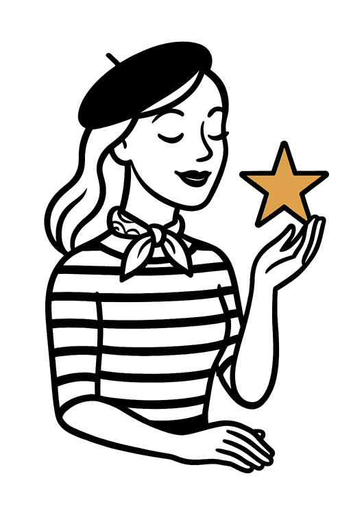 Illustration fiabilité — Gigi tenant une étoile