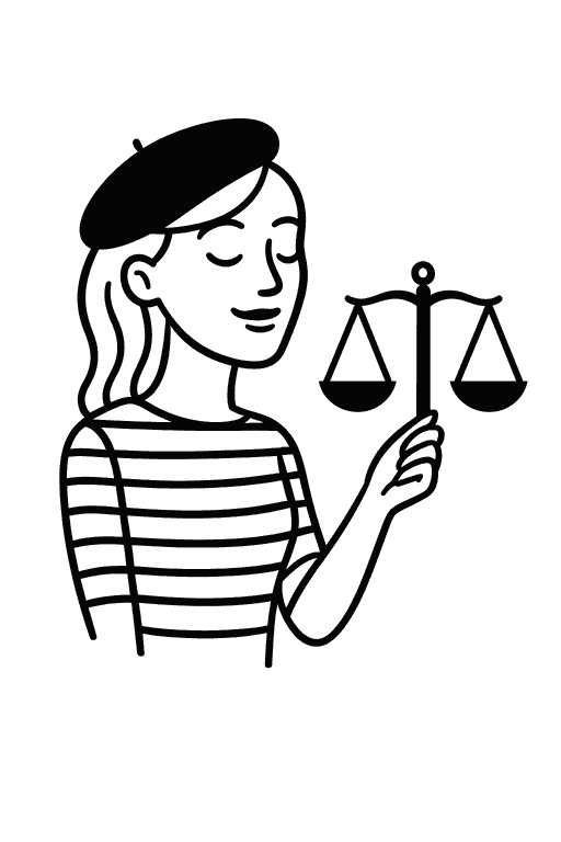 Illustration justice — Gigi tenant une balance